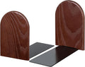 Lauvee Book Ends, Sturdy Wooden Bookends for Shelves - Heavy Duty Non-Slip Book Organizers, Decorative Bookend Holders for Home Office, Library, Black Wood Universal Economy Bookend, Medium, 1 Pair