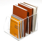 AIDIMOO Acrylic Magazine File Holder, 4 Vertical Compartments Desk Document Sorter Organizer, Clear Folder Rack Binder for Office, Documents, Tablets, Magazines, Books – Home/Classroom Rack