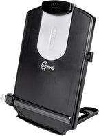 EHO Adjustable Document Holder Bottom with 5mm Shelf Lip, Portable Paper Stand for Reading, Typing, with Clip, Line Guide, Easel Back, for Office, Desktop, Recipes, Music Sheets, paper and more, Black
