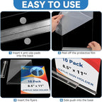 EHWINE 10 Pack 8.5 x 11 Acrylic Sign Holder, Clear Signs Display Holder Double-Sided Stand up Table Top Sign Holders Flyer Stand Frames Suitable for Office Business Store Hotels Party(Provide Non-slip Mats)