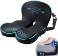 Mosxoed Ergonomic Seat Cushion with Adjustable Strap, Memory Foam Office Chair Seat Cushion with L-Shaped Design, Car Seat Cushion Fits for Truck Driver Semi Truck, Gaming Chair, Desk, Dark Gray