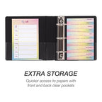 Samsill Economy 1 Inch Mini 3 Ring Binder, Made in The USA, Round Ring Binder, Non-Stick Customizable Cover, 1" View, 6-Pack, Black