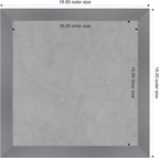 Amanti Art Grey Framed Magnetic Board 18x18 Small Vision Board for use with Magnets, 100% Metal Sheet to Display Items as Office Decor or for Home Organization in mudroom, Kitchen or Kids Room
