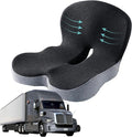 dunlips Memory Foam Seat Cushion for Truck Drivers, Office Chairs Ergonomic Seat Cushion for Back, Tailbone Sciatica Pain Relief, Pressure Relief Pad for Long Sitting, Car Seat Desk Chair Use (Gray)