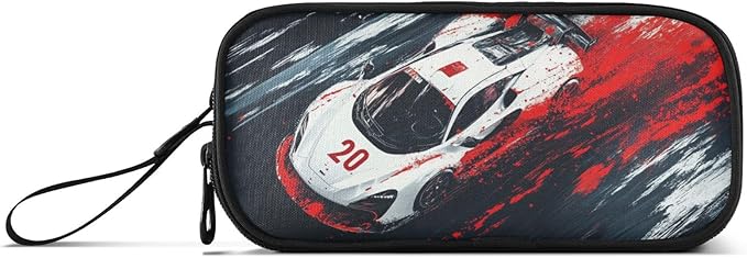 BOENLE Racing Car Truck Pencil Case Box Boys Girls Large Pencil Pouch with Zipper Compartments Big Capacity Stationery Pen Bag Organizer for Kids Teens Adults School