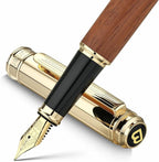 BEILUNER 316 Fountain Pen,Stunning Luxury Rosewood,24K Gilded Nib(Fine),Gorgeous 24K Gold Finish, Ink Converter,Nice Gift for Men&Women-Elegant,Executive,Christmas Pens for Writing
