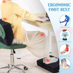 Novabright Foot Rest Under Desk at Work with 3 Adjustable Height, Non-Slip Ergonomic Foot Stool with Gel Top and Warm Pocket for Home Office Car Leg Back Rest(17" X 11" X 17",Cambered,Black)