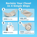 BugMD Clothes & Pantry Moth Traps (6 Count) – Sticky Glue Pheromone-Based Repellent for Closets, Cabinets & Wardrobes – Non-Toxic - White