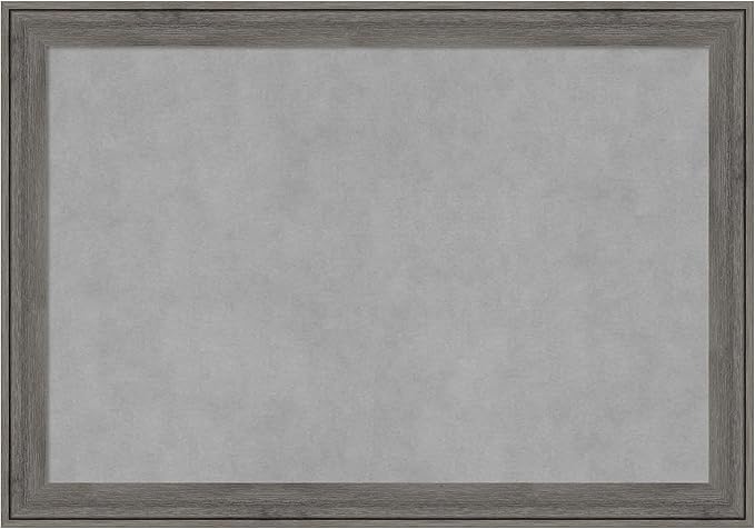Amanti Art Grey Framed Magnetic Board 19x27 Medium Vision Board for use with Magnets, 100% Metal Sheet to Display Items as Office Decor or for Home Organization in mudroom, Kitchen or Kids Room