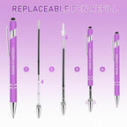 Luxeviss 20 Pcs Inspirational Pens Bulk - Motivational Ink Ballpoint Pen with Quotes Stylus Tip Nurse Gifts for School Coworkers Office Supplies Black Ink