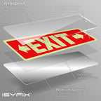 iSYFIX Exit Signs with Directional Right & Left Arrow, Glow in the Dark, Photoluminescent Aluminum 12x4 Inch - 12 Pack, Laminated for UV & Weather Resistance, Ideal for Offices, Schools, Theaters & More