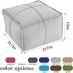 MeMoreCool Stuffed Round Pouf Ottoman Foot Rest, Floor Pouf Foot Stool with Soft Foam Chunk Filling, Small Round Ottoman Footstool Circle Footrest for Living Room