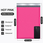 UCGOU Bubble Mailers 10.5x16 Inch Hot Pink 25 Pack Poly Padded Envelopes Large #5 Mailing Packages Opaque Packaging Postal Self Seal Adhesive Waterproof Boutique Shipping Bags for Clothes
