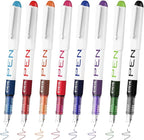 EYEYE Fountain Pens for Writing, 8 Pack Assorted Colors Fine Point Disposable Fountain Pens Stainless Steel Nib, Smooth Writing for Journaling, Drafting, Sketching, Doodling & Gifts