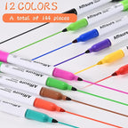 Affisure 12 Colors Permanent Markers， 144 Pack colored marker sets, Assorted Colors Marker，Fine Point， Permanent Markers Bulk, Fast Dry, Waterproof, work on Plastic, Glass, Metal, Wood and Stone