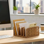 Duimbok Desk Mail Organizer Large Capacity Mail Holder with 5-Slot, Letter Sorter File Holder, Letter Tray Office Envelope Organizer for Mails, Bill, Document, Notebook