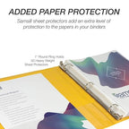 Samsill 1 Inch 3 Ring Binder, Made in USA, Economy Round Ring, Clear View Cover, 200 Sheet Capacity - for School, Home, Office - Lemon Yellow