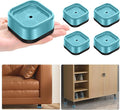 shouwuhho 4 Pack Furniture Risers Adjustable Bed Risers Heavy Duty Lifts Height 1", Square Stackable Bed Risers 1, 2 or 3 Inch for Desk Leg Table Couch Sofa Chair Bed Frame Legs Dorm, Blue