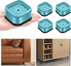 shouwuhho 4 Pack Furniture Risers Adjustable Bed Risers Heavy Duty Lifts Height 1", Square Stackable Bed Risers 1, 2 or 3 Inch for Desk Leg Table Couch Sofa Chair Bed Frame Legs Dorm, Blue