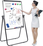 Dry Erase Board with Stand, Double Sided Magnetic Whiteboard, 24 x 36 Portable Height Adjustable White Board with Aluminium Frame