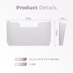 OSKIE DR POCKET RACK Wall-Mounted File Rack, Single Pocket, Metal Organizer for Letter-Sized Documents, Space-Saving Desktop Organizer, 14 x 2.5 x 7.5 inches (Graywhite)