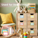 300 PCS Name Tag Stickers - 3.5'' x 2.2'' 4 Colors, Self-Adhesive Sticker Name Tags for School, Office, Home, Party, Meeting