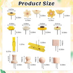 78 Pieces Push Pins Set Cute Thumb Tacks Decorative Flower Push Pins for Wall Cork Board Bulletin Boards with Storage Box（Yellow Style）