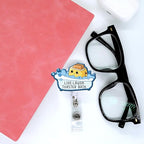 Generic Retractable Badge Holder with ID Clip - Acrylic Badge Accessory for Nurses, Office Workers, Teachers & Students