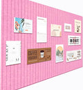 Large Felt Wall Tiles Cork Boards for Office Cubicle, 47"x35" Felt Photos Board Bulletin Tiles Pin Board for Walls Home Decor, Noise Reduction Boards Panels for Notes Memos, 12-Pack, Pink