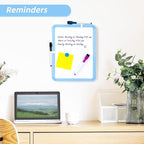 VUSIGN Small White Board Dry Erase, 8.5'' x 11'' Magnetic Dry Erase Board, Mini Whiteboard with Markers for Students, Fridge, Wall, Locker, Blue