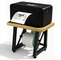 Label Holder for Thermal Printer,Sticker Rolls and Fan-fold Dispenser Holder,Wooden Label Holder for Shipping Label Printer,Office Accessories for Home,Small Business,Warehouse (Log Color)