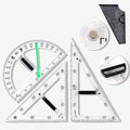 Magnetic Geometry Tool, Protractor, Triangle Rulers Easy Attachment Blackboard Measurement Kit, Teacher Board Protractor Multi-Purpose Kit Large (Transparent-3pc)