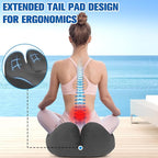 DailyCuddles Seat Cushion, Chair Cushions for Office Chairs/Desk Seats/Wheelchair - Hip&Sciatica&Tailbone Pain Relief Memory Foam Office Chair Cushion for Long Sitting Office Workers, Grey