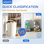 ASAVI Trash & Recycle Stickers – 2-Pack Self-Adhesive Vinyl Labels, Waterproof & Durable (Green Blue, Medium 6.3 x 2.7 inches)