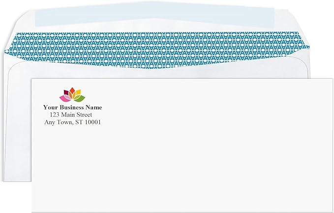 Aimoh 2500#9 Custom Printed Gummed Security Envelopes - Personalized with Logo and/or Return Address - Gummed Closure, 3-7/8 x 8-7/8 Inches, 2500 Count (7-30128-2500)