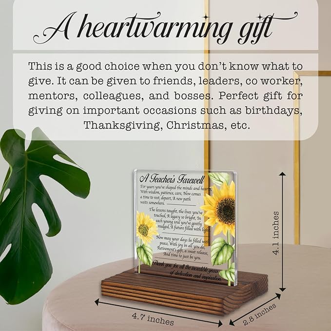 Happy Retirement Acrylic Desk Sign with Bible Verse, Christian Gift for Women Men, New Chapter Inspirational Plaque, Religious Office Decor, Farewell Keepsake for Coworker Friend Parent PA123