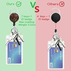 Giancomics Book Mushroom Lanyards for Id Badges, Witchy ID Badge Holder with Retractable Reel, Flower Teacher Lanyard with Keychain Key Clip Carabiner Name Tag Card Holder Protector Office Women Gift