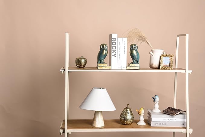 Kakizzy Book Ends for Shelves, Owl Decorative Bookends Bronze Bird Book Stopper Unique Kids Book Holders with Anti-Slip Base Luxurious Bookends for Kids Rooms Office Home Decor(Bronze)