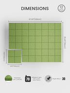 Bumusty Large Cork Board Alternative-47 x35 Felt Bulletin Board Tiles, with 30 Pushpins, 70 Adhesive Tabs, 12-Pack Slat Wall Paneling, Cork Boards for Office Push Pin Board Felt Board-Kelly Green
