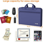 5200℉ Fireproof Accordion File Organizer with Lock, Thickened Document Organizer 13 Colorful Pocket with Labels, Important Document Organizer, Expanding File Folder with Handle for Letter A4 (Blue)