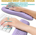 Hokafenle 2 in 1 Ergonomic Mouse Pad Wrist Support & Wrist Rest for Computer Keyboard Set, with Relieve Carpal Tunnel Pain Massage Bulge and Full Memory Gel Design (2In1 Set, Lavender)