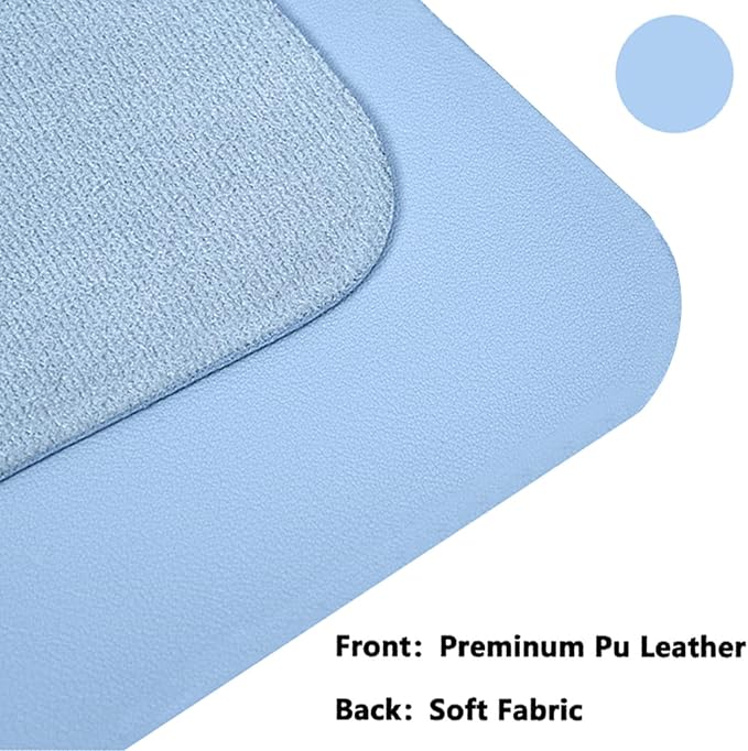 PU Leather Desk Pad Protector Gaming Mouse Pad Non Slip Desk Mat for Keyboard and Mouse Waterproof Desk Writing Pad for Office and Home Desk Accessories(Blue, 47.2 * 17.7)