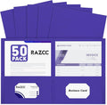 Two Pocket Folders, RAZCC 50 Pack 2 Pocket Folders Fit Letter Size Paper, Paper Folders with Pockets for School Office Business Home (Purple)