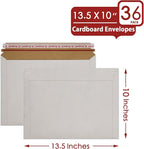 Xxcxpark 36 Pack white Rigid Mailers 10 x 13.5 inches, Self Seal Photo Document Mailers Premium Cardboard Keep Flat Envelopes for Photos, Pictures, Papers, Files, CD