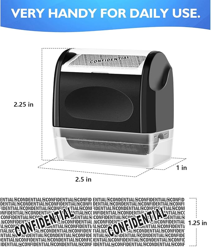 Identity Theft Protection Roller Stamp - Confidential Roller Stamp for Identity Protection & Security Stamp- Blocks Out Privacy Information, Guard Your Address & ID (2 Pack)