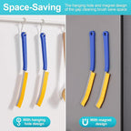 JOYMOOP 4 Pack Crevice Cleaning Brush, Blue Hard Bristle Grout Brush, House Cleaning Supplies, Magnetic Gap Cleaning Brush for Kitchen, Bathroom, Window, Toilet, Multifunctional Cleaning Tools