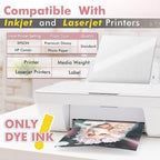 Koala Pearl Glossy Photo Paper 8.5X11 Inches 48LB 30 Sheets Shiny for Inkjet and Laser Printer Use DYE INK 180GSM