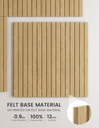 Fluxynara Large Felt Bulletin Board,Cork Board Alternative 70.87'' x 47.24'' Art Acoustical Wall Panels-6 Pack with 60 Adhesive Tabs,for Recording Studio/Home Offices-Natural Oak/Slat