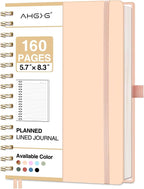 AHGXG Spiral Journal Notebook, 160 Lined Pages, A5 Medium Size (5.7'' x 8.3''), for Men & Women, Journaling, Writing, Work & Office, Hardcover, 100 GSM Thick Paper (Pink)