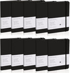 EMOMAS Lined Journal Notebook, 10Pack Hardcover Notebook for Men & Women – Journals for Writing, Work, School, Home & Daily Notes, 160 Pages – Medium A5, 5.7"x8", 100 gsm Thick Paper (Black)